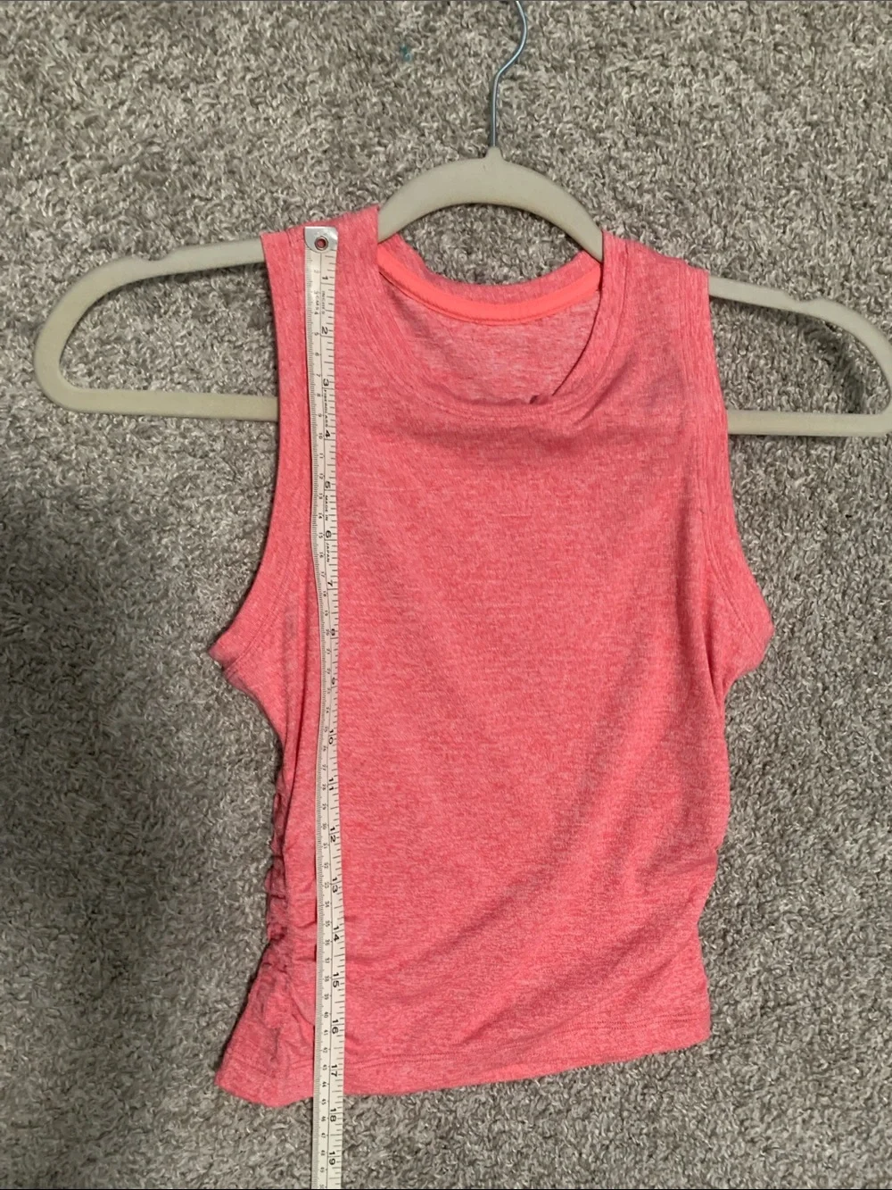 Lululemon Heathered Pink Sleeveless Ruched Tank Top